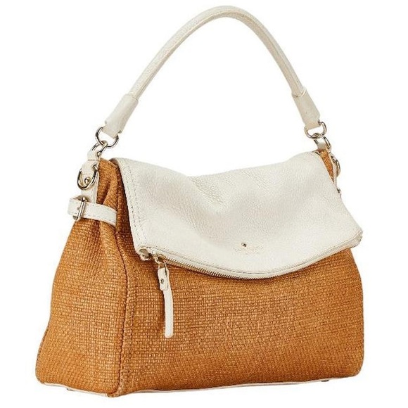 kate spade Handbags - Kate Spade Little Minka Cobble Hill White Straw Handbag Crossbody Satchel Purse